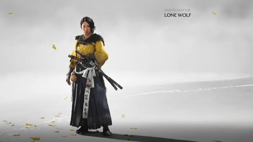 Atsu vistiendo la Onryo Armor en Ghost of Yōtei durante un combate.