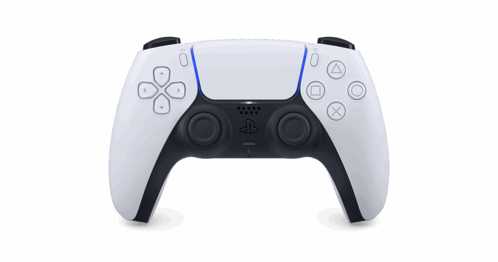 Control DualSense de PS5 en color blanco mostrando su diseño principal