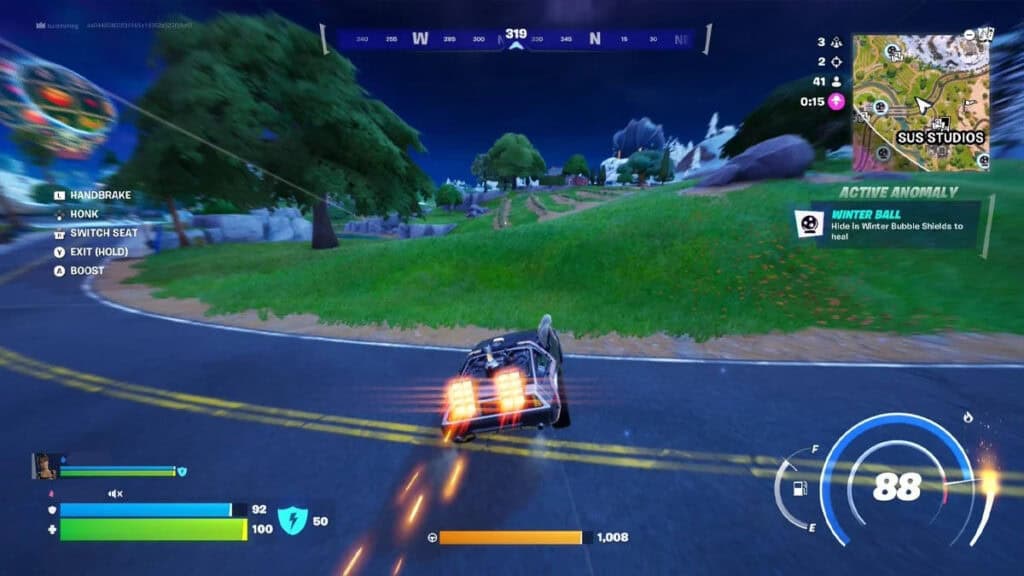 Easter egg del DeLorean en Fortnite