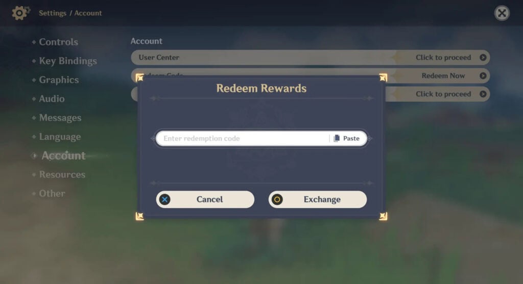 Códigos de Genshin Impact