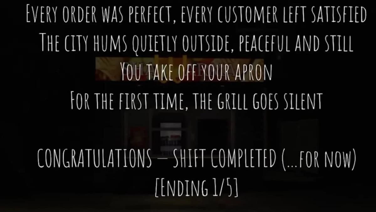 cómo conseguir los 5 finales en Scary Shawarma Kiosk