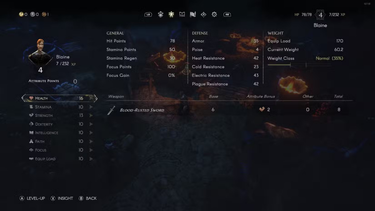 guía de estadísticas No Rest for the Wicked