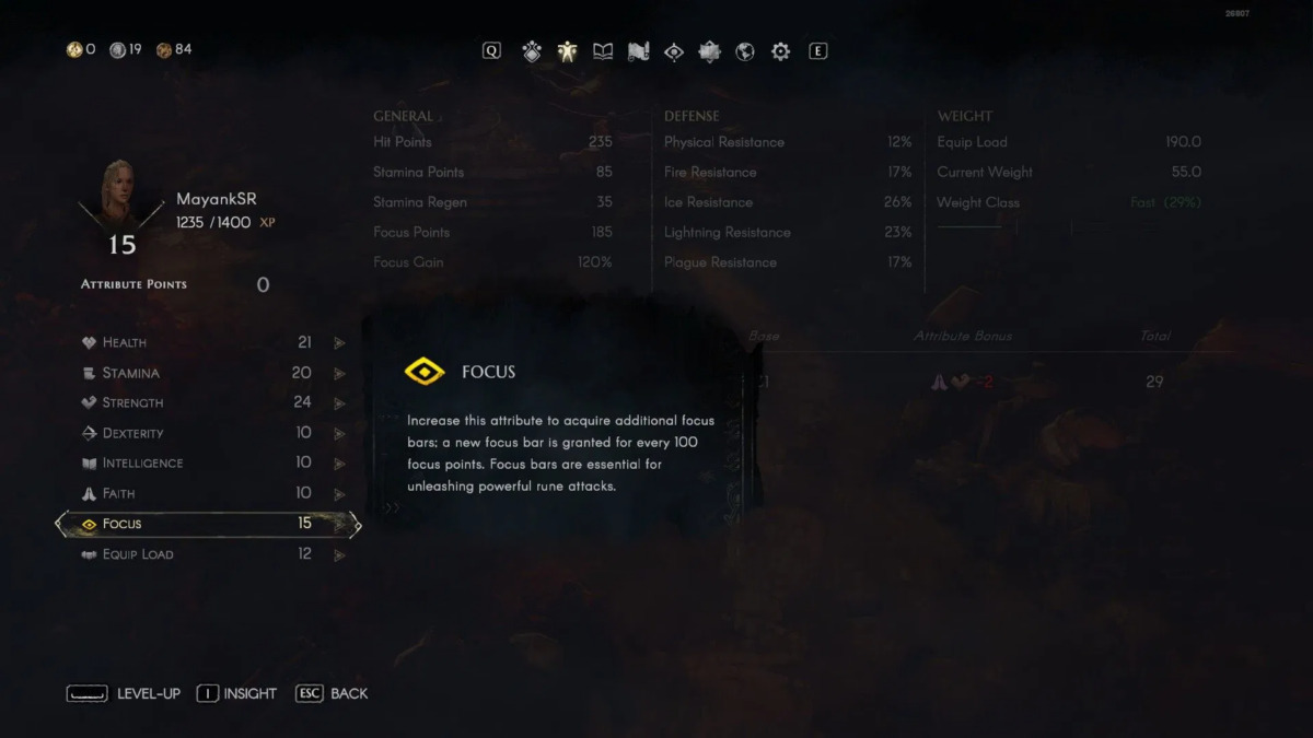 guía de estadísticas No Rest for the Wicked